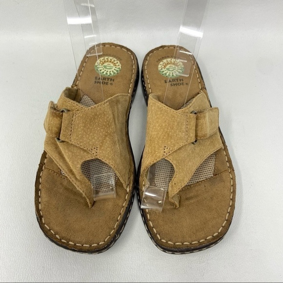 Earth Shoes Larch Brown Suede Toe Loop Slide On Sandals, Women’s Size US 6. - Picture 5 of 12